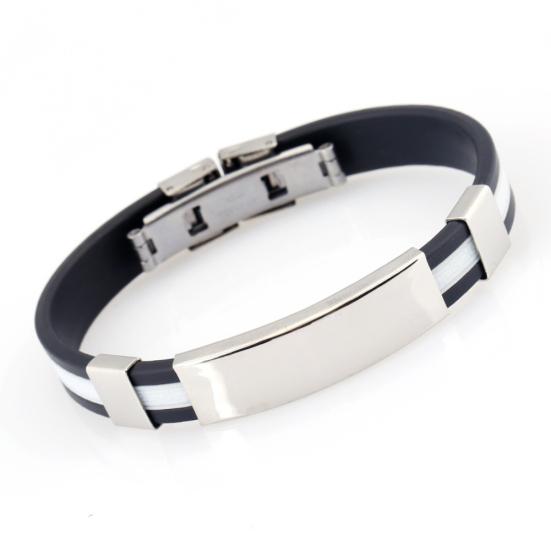Bracelet en Silicone pour hommes, réglable, bijoux, cadeau d'anniversaire