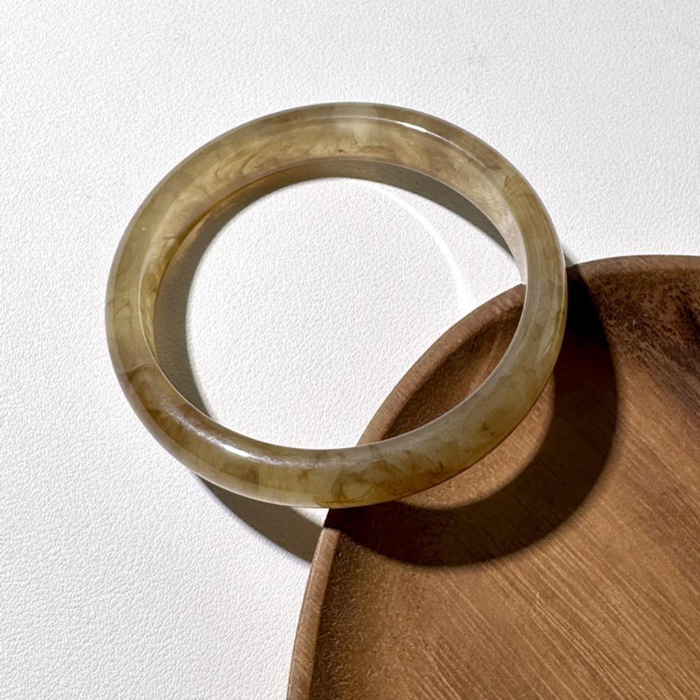 Bohemian Resin Bangle Europe American Style Color Dyed Circular Geometric Bracelet Circular Jewelry Accessories Retro Hand Ring