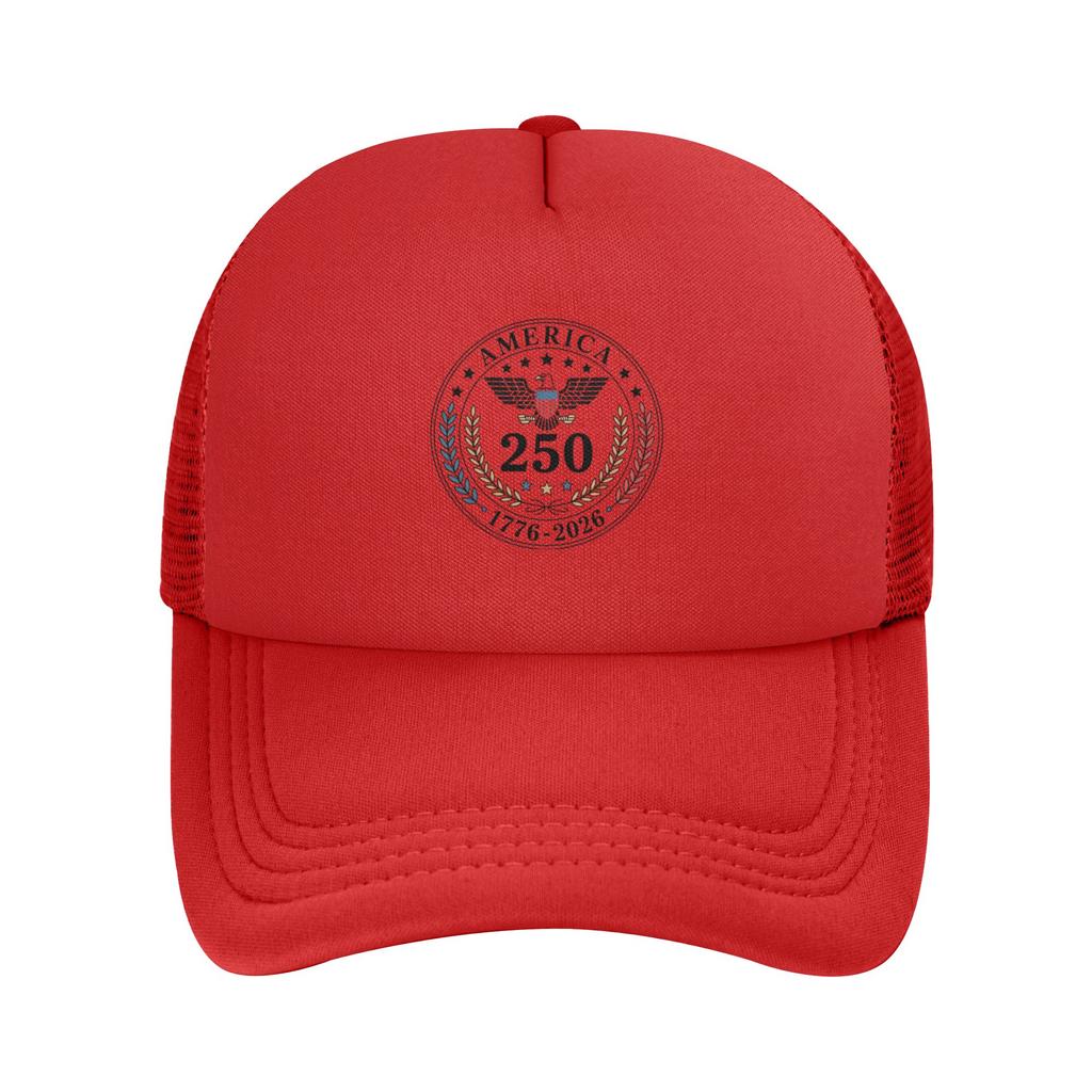 250 Years American Anniversary Mesh Caps Outfit for Women Men Adjustable Baseball Cap MeshBack Cooling Breathable Caps