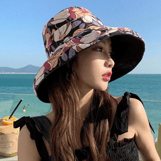 Klobouk Bucket Hat Oboustranný Nositelný Rybářský Klobouk s Velkým Krempem Vestavěný Měkký Ocelový Drát Nastavitelná Větruodolná Šňůrka Klobouk Chránící Před Sluncem