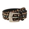 Rivet Decor Leopard Print Belt Pin Buckle Studded Belt Retro PU Leather Belt  Street Outfits