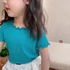 Girls Casual Short-sleeved T-shirt Summer Striped Top for Kids