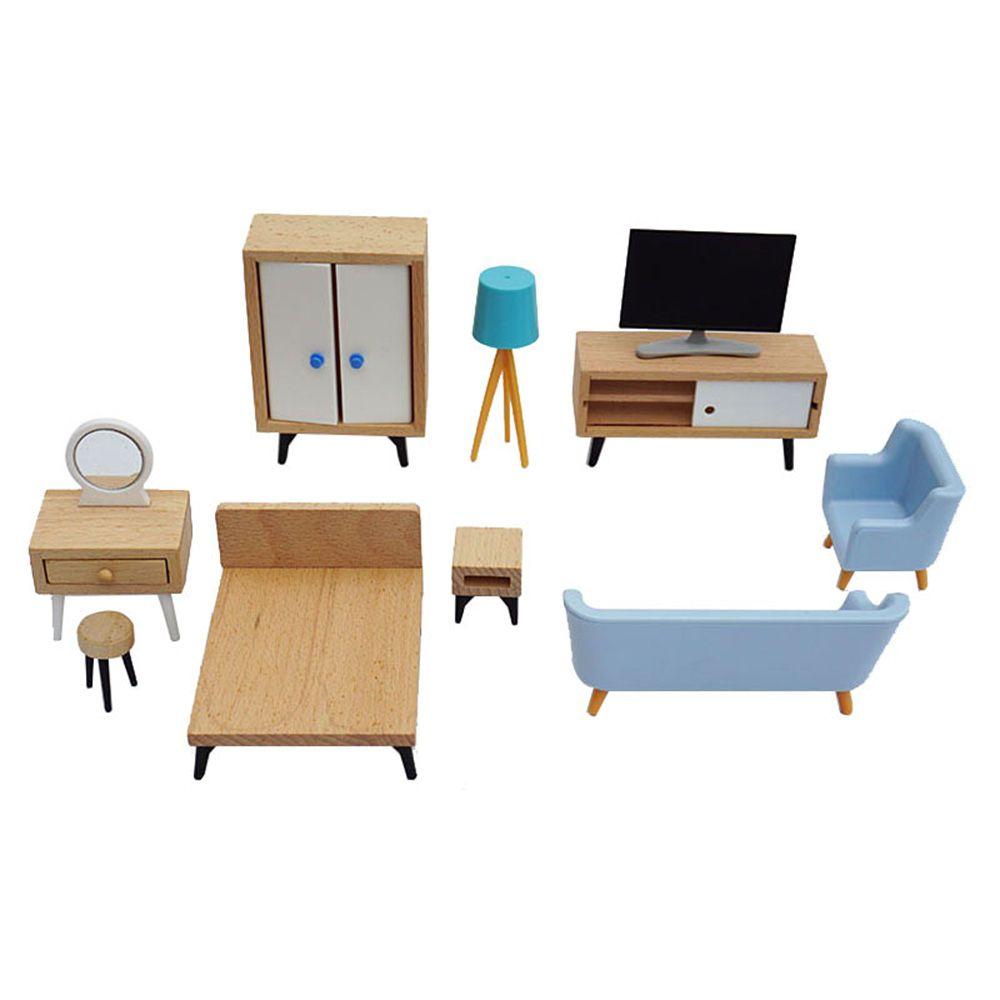 Model Micro Landscape Mini Furnishing TV Cabinet Dollhouse Miniature Furniture Sofa Bed Wardrobe
