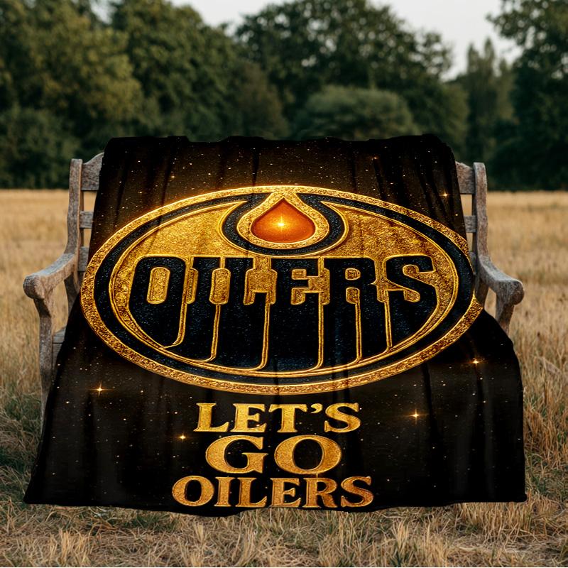 Couverture à l'Esprit d'Équipe Énergique des Oilers Jeté en Flanelle pour Canapé, Intérieur, Camping, Salon, Bureau, Chaise et Lit Cadeau d'Anniversaire Doux