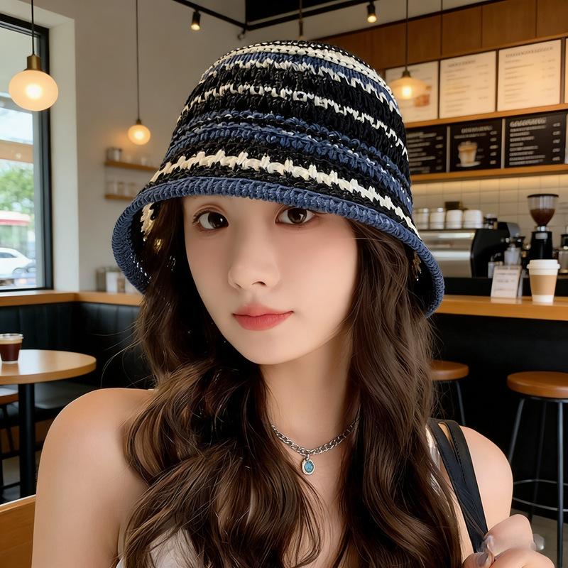 Hat women's bucket hat spring and summer hollow thin sun hat sunscreen sunshade bucket hat showing washbasin hat