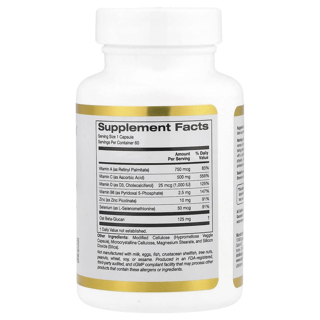 California Gold Nutrition Immune Complex +, 60 Cápsulas Vegetais