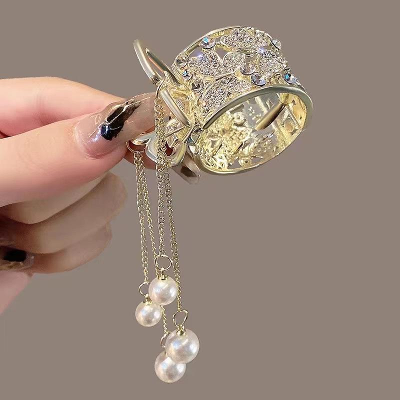 Mode Strass Quaste Perle Haar Krallen Blumen Haar Clip Frauen Barrettes Pferdeschwanz Halter Haarnadeln Haar Zubehör Geschenke
