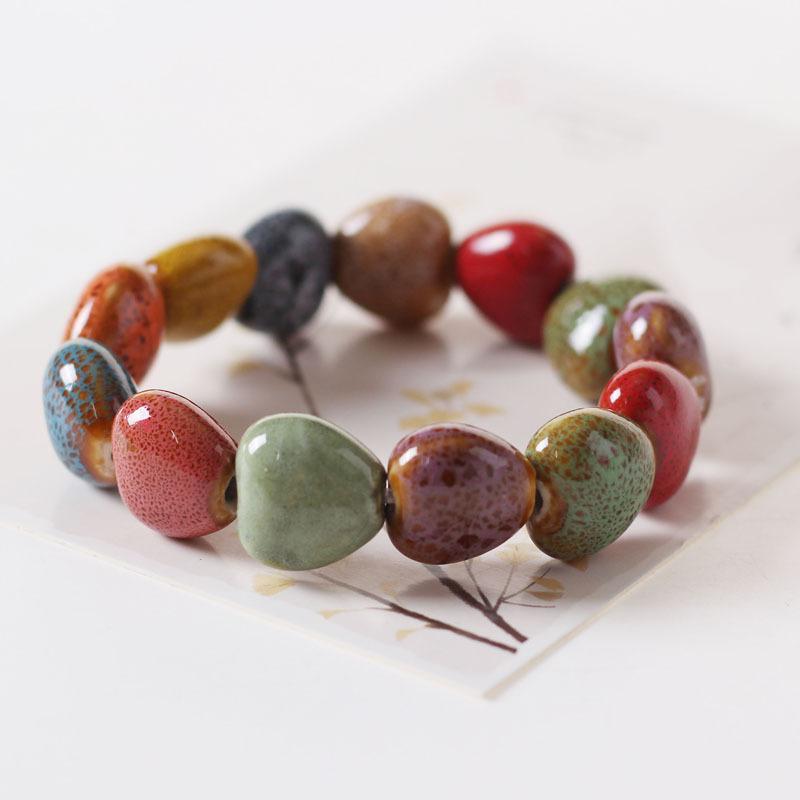 Keramik Armband Schmuck Mode Blume Glasur Perle Armband Multicolor Casual Bohemian Armband