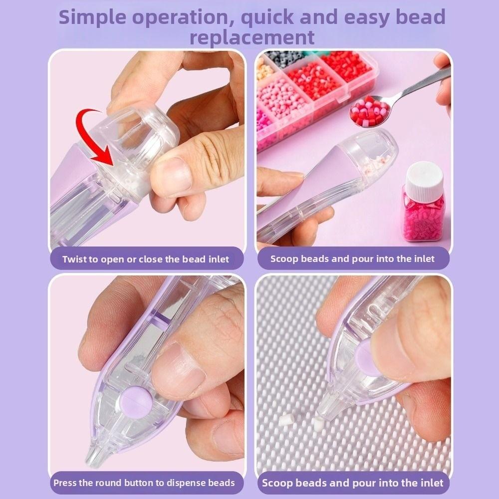 2.6mm Tip Fuse Bead Pen Automatic Perler Bead Dispenser Bead Positioning Pen  DIY Crafts Project