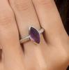 Amethyst-Edelstein-Ring, massives 925er Sterlingsilber, Geburtsstein-Ring, Designer-Ring, handgefertigter Ring, Party-Ring