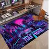 Car Racing Theme Soft Crystal Velvet Rug Custom Name & Text Print Non Slip Floor Rug for Bedroom Living Room