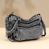 Retro Denim Single Shoulder Crossbody Bag - Large Capacity, Casual & Trendy