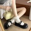 Retro Black French Round Head Light Mouth Flat Sole Shoes Women's Summer 2025 New with Skirt Versatile Mary Jane Shoes