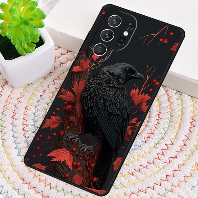 Crow Raven Dark Skull Phone Case for Samsung Galaxy note 10 pro S26 Ultra S23 S24 FE S25 S21 S22 PLUS shockproof Cove