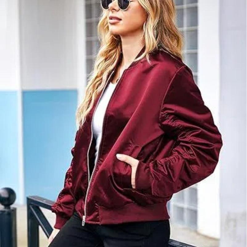 Bomber Jacket Dámské bundy na zip Ležérní bundy Kabát Oversized s kapsami Podzimní oblečení