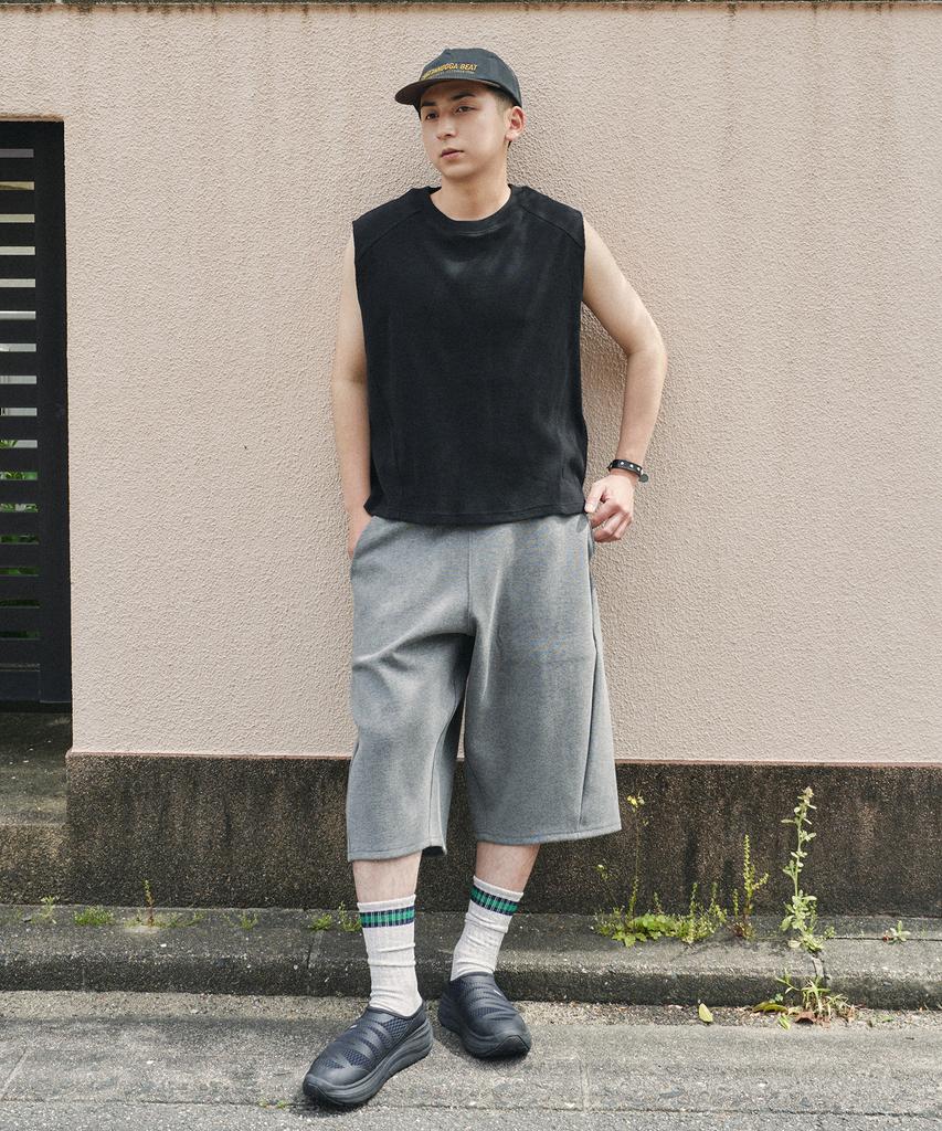 XERO Curved Line Over Sweat Shorts [Melange Charcoal]