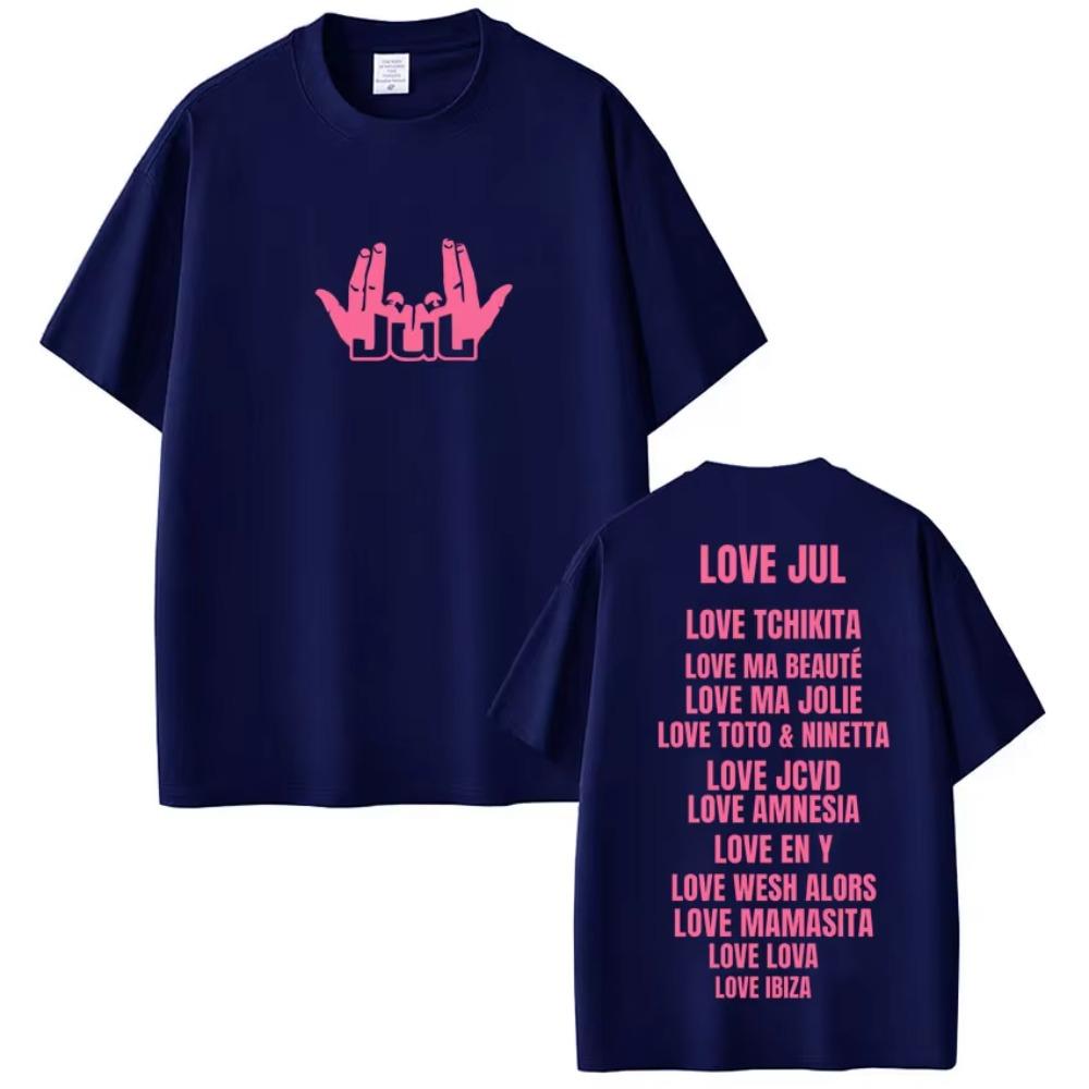 Rapper Jul Love Jul Klassiske Grafiske T-skjorter Dame Mote Hip Hop Kortermede Klassiske T-skjorter Streetwear