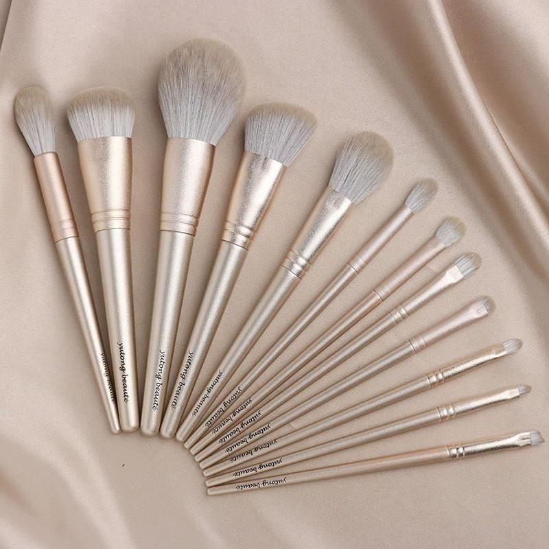 The Shiny Golden 12pcs Makeup Brush Set Soft Synthetic Hair Beauty Makeup Brush Kit