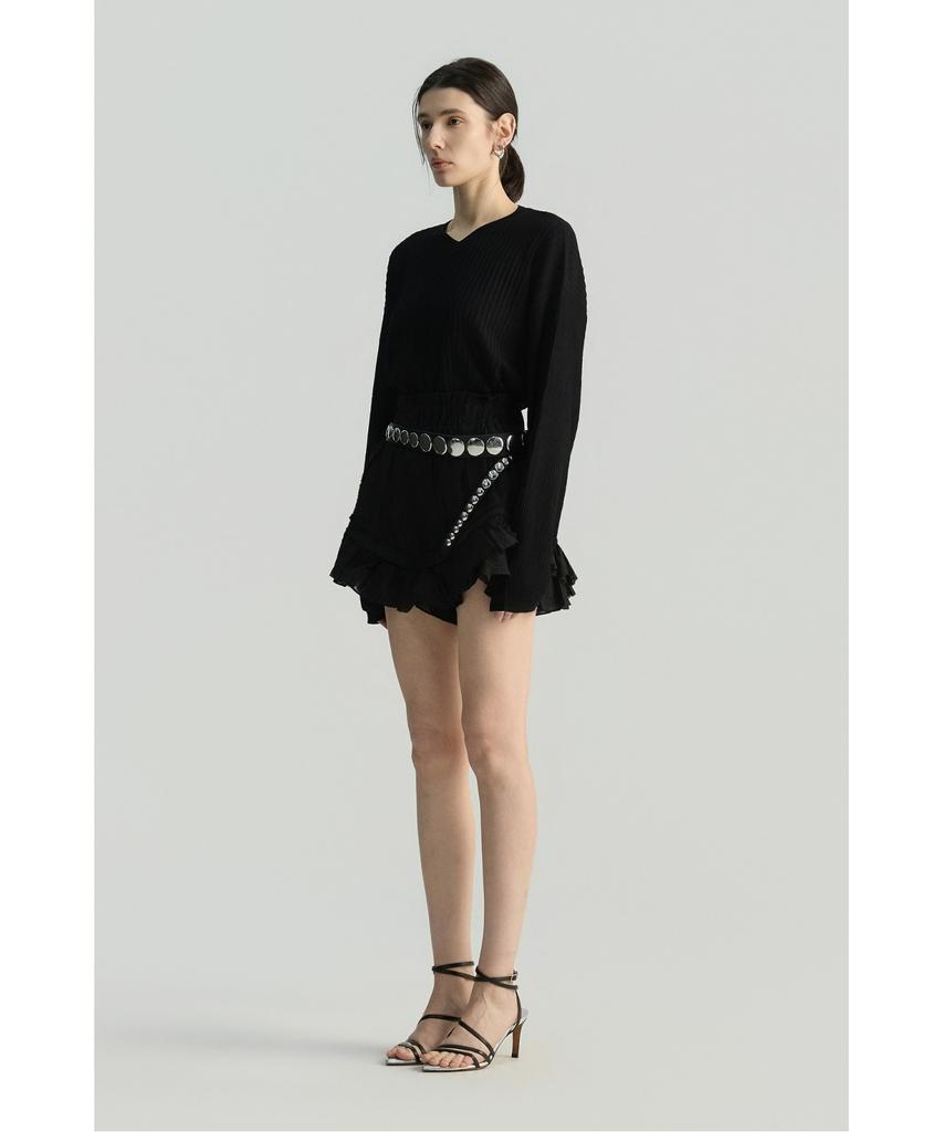 IROWOMEN Jovianne Ruffle Banding Shorts Iopom26108Bkx