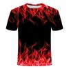Färgglada Lågor Coola T-shirts 3D-tryck Män Kvinnor Rundhals Kortärmad T-shirt Oversized Harajuku Y2k Toppar T-shirts Barnkläder
