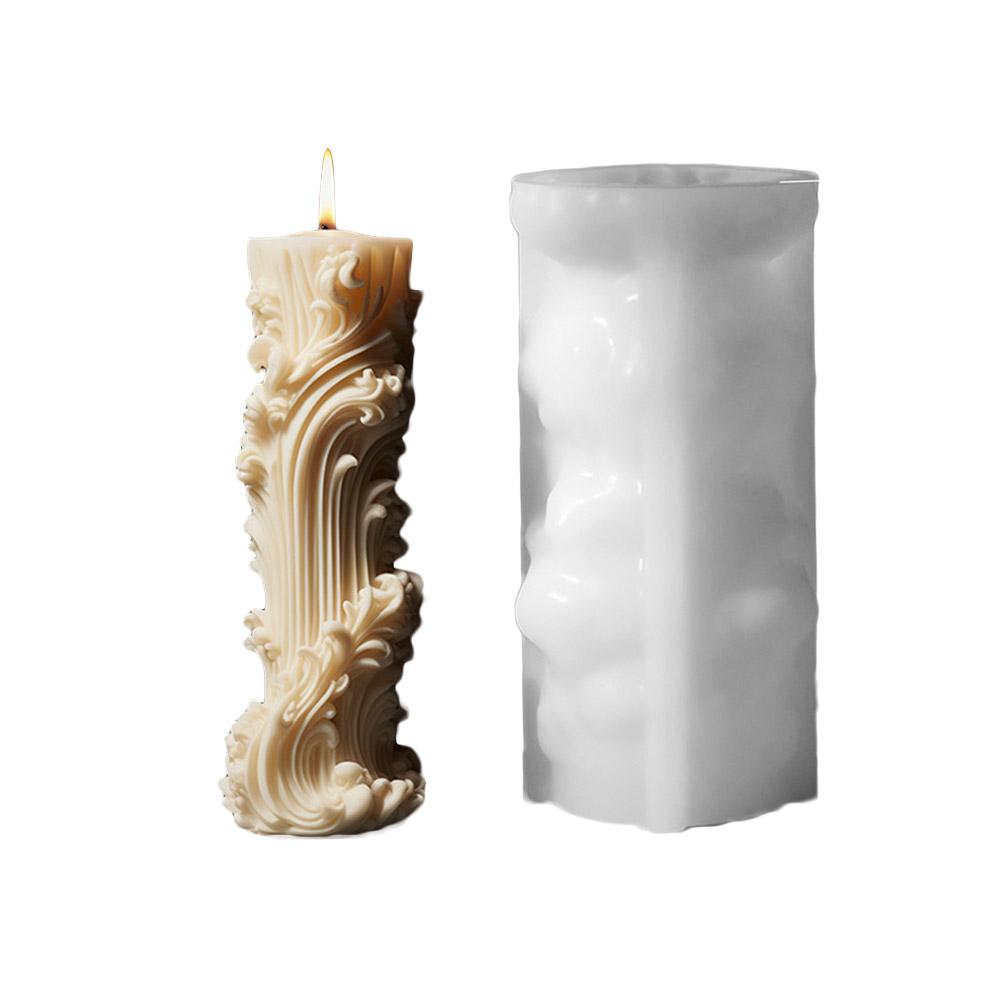 Roman Column Candle Mold DIY Handmade Aromatherapy Making Cylinder Mold Plaster Candle Resin Silicone Mould European D7K4