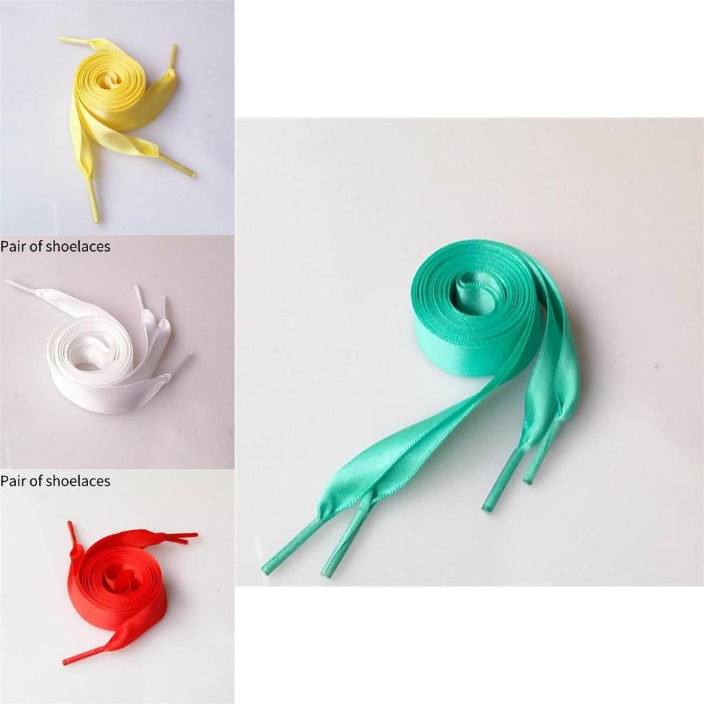 Elegant Candy-colored Polyester Ribbon Lacing For Sneakers Satin Flat Lace