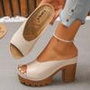 Women'S Block Heel Mules - Easy Slip-On for Daily Errands and Casual Use, Women Shoes