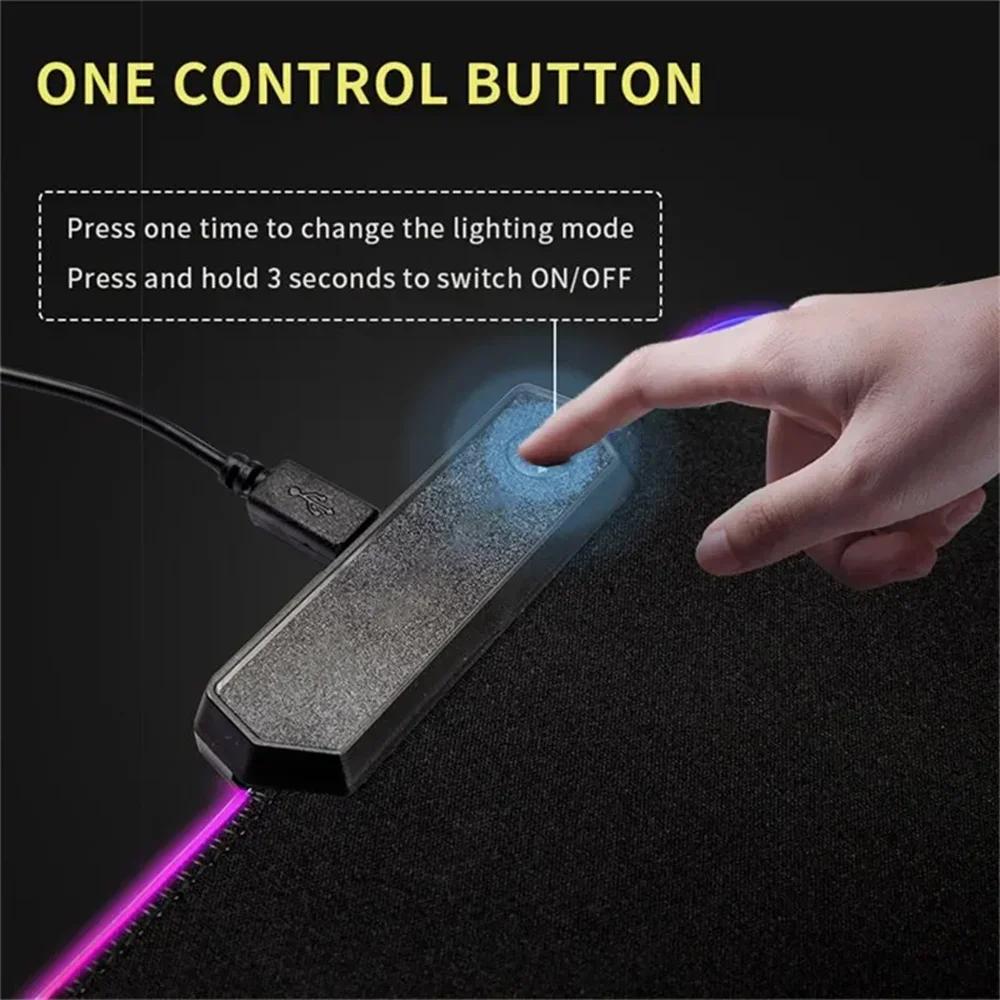 Kawaii Glowing RGB Mice Mat Anime Girls Mouse Pad Large Computer Office Game Table Mats Rubber Anti-slip Mousepads XXL Desk Pads