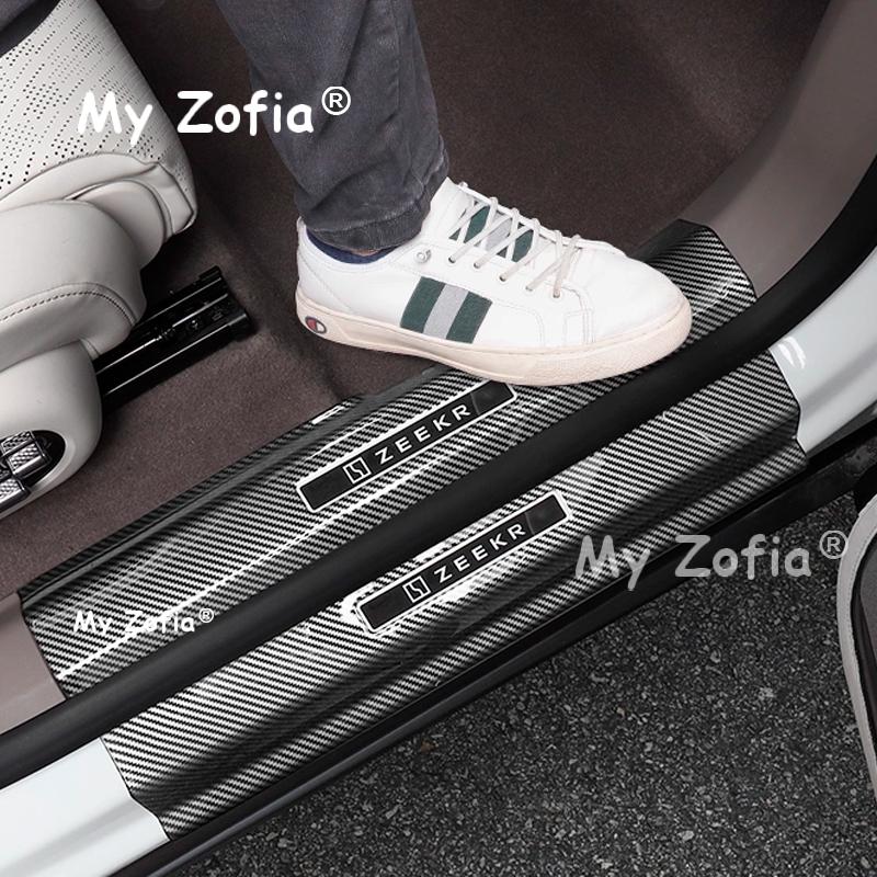 For Zeekr 7X 2025 2026 Car Threshold Door Sill Pedal Protector Rear Trunk Bumper Guard Cover Carbon Fiber Stickers Accessories