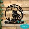 Custom Metal Cat Silhouette Sign Rustic Decor Personalized Text Gift Animal Lover Unique Wall Art