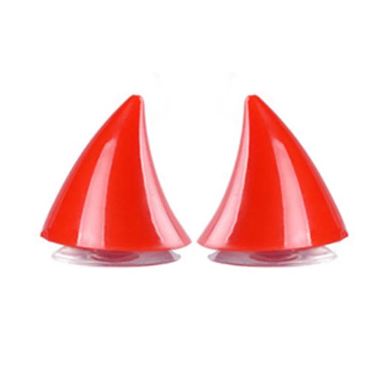 2pcs Multicolor Motorcycle Helmet Devil Horns Electric Bike Car Styling Decoration Helmet Stickers Long Short Parts Accessories