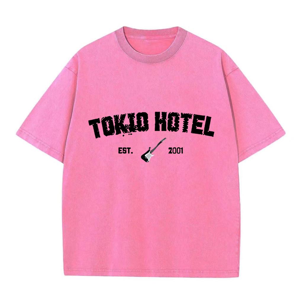 T-shirt vintage délavé rétro Rock Band Tokio Hotel Kaulitz T-shirt mode homme décontracté pull sweat hommes femmes T-shirt