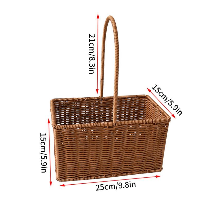 Woven Picnic Basket Multipurpose Wicker Basket Totes Storage Basket With Handle Rustic Life Shopping Organizer Picnic Basket