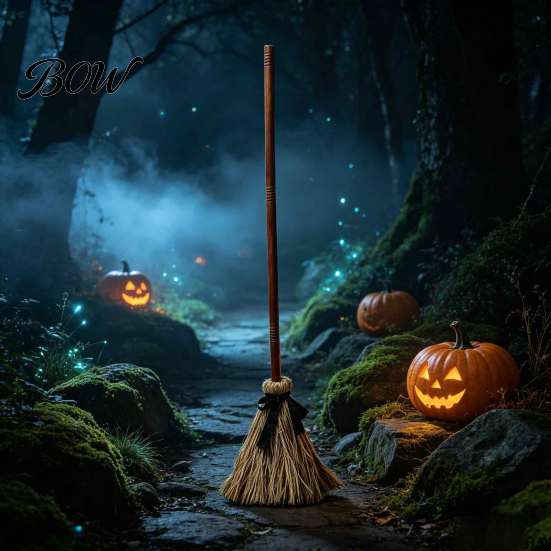 Realistisk Häxkvast i Silke Elektrisk Leksak, med Beröringskänslig Svingande Rekvisita, Retro Enkel Montering Halloween-Dekoration Halmkvast, för Fest Gård