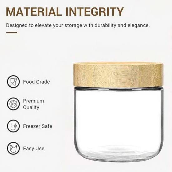 4Pcs/Set Overnight Oats Jars Glass Airtight Jars with Lids Leakproof Meal Prep Containers Reusable Sealed Food Storage Jars for Breakfast Yogurt