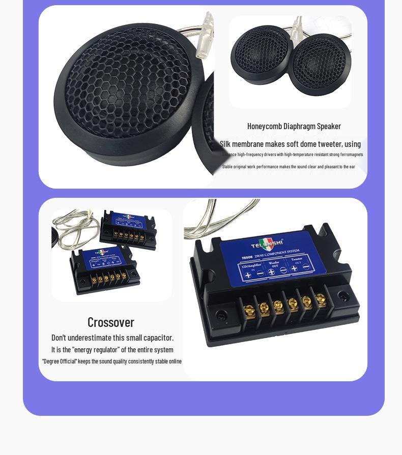 6.5" 2-Way Car Door Speaker Set for Audio Upgrade