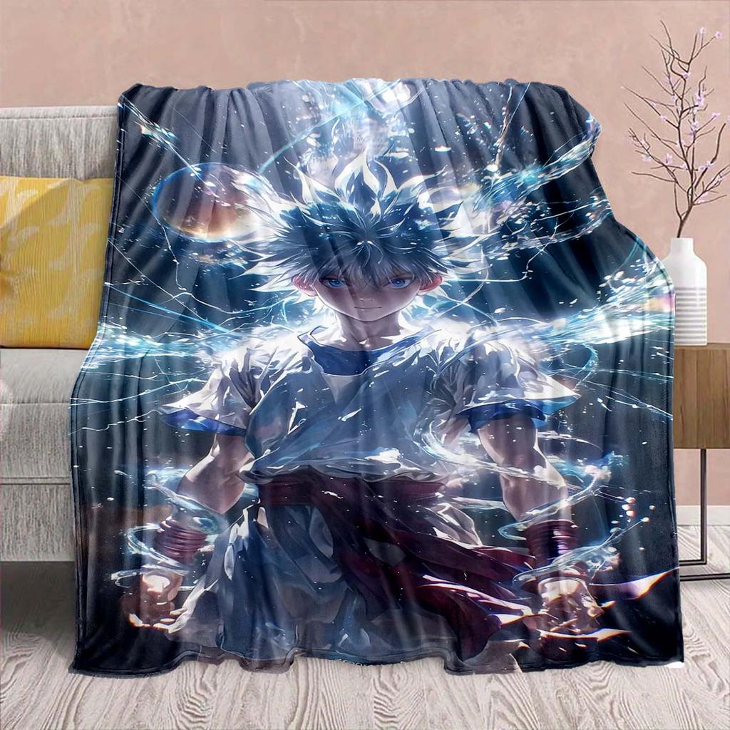 Hunter x Hunter Anime Flanelldecke – Weich & Warm – Perfekt für Sofa, Bettwäsche, Camping, Reisen, Büro & Heimdekoration – QJY