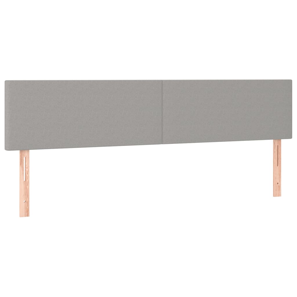 Box Spring Bed with Mattress Light Grey 160 X 200 Cm Fabric