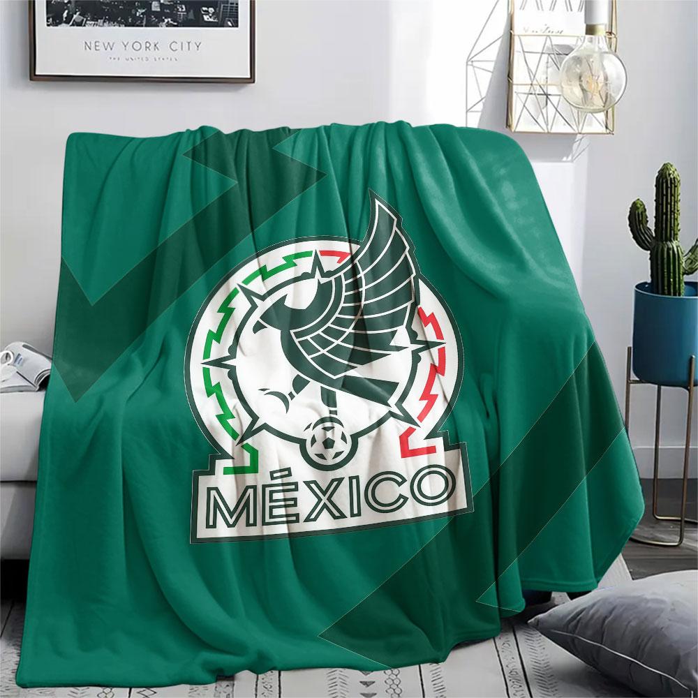 Mexico Printed Flannel Blanket, Soft Throw for Bedroom Sofa, Washable, Fan Merchandise, Great Gift.