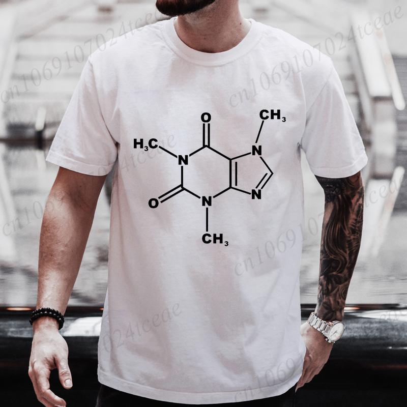 Caffeine Coffee Molecule Unisexs Tee Tshirt Science Chemistry Graphic Tee Casual Short Sleeve Tshirts Hip Hop Streetwear Tops