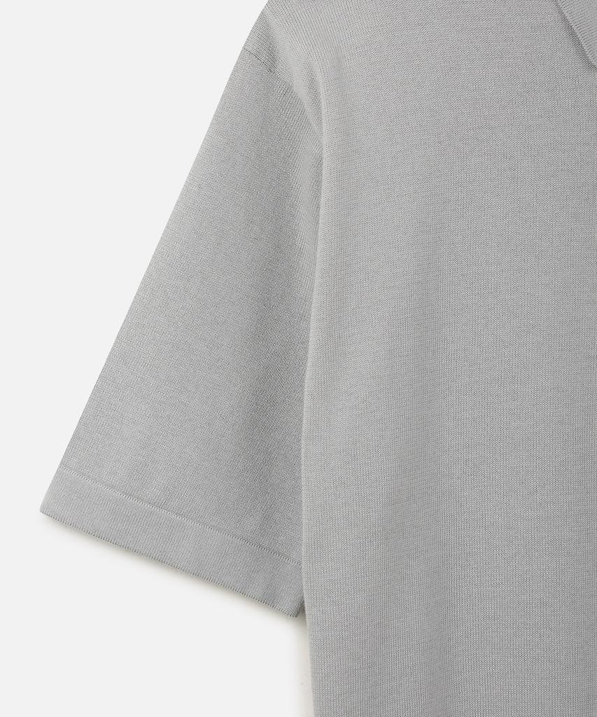 247Silijeu Supima Cotton Collared Half Knit Light Gray (Type A)