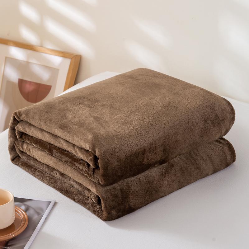Coperta di Flanella a Tinta Unita - Copertura Estiva per Pisolino sul Divano, Lenzuolo in Pile di Corallo, Coperta Regalo
