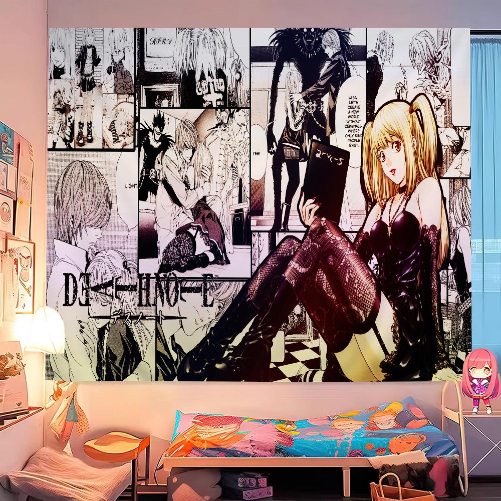 DDDeath Note Manga Wandteppich Schlafsaal Wanddekoration Moderne Streifen Hängedekoration Mehrere Größen Hohe Qualität Flachdruck Design