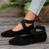 European and American Large Size Flat Bottom Elastic Band Shallow Mouth Single Shoes Suede Pointed Foot Cover Lazy Shoes