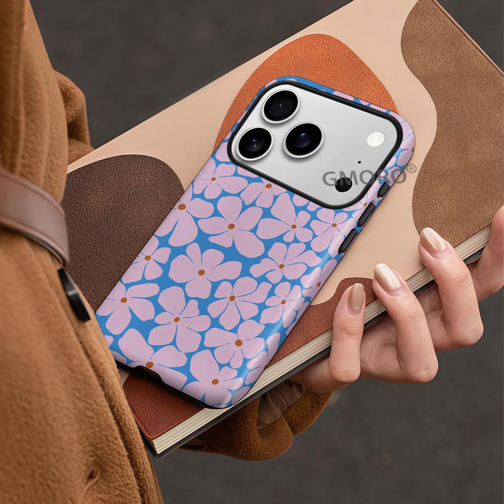 Temu hot-selling full-screen small flower Apple 16promax creative mobile phone case girls iPhone17PM protective case