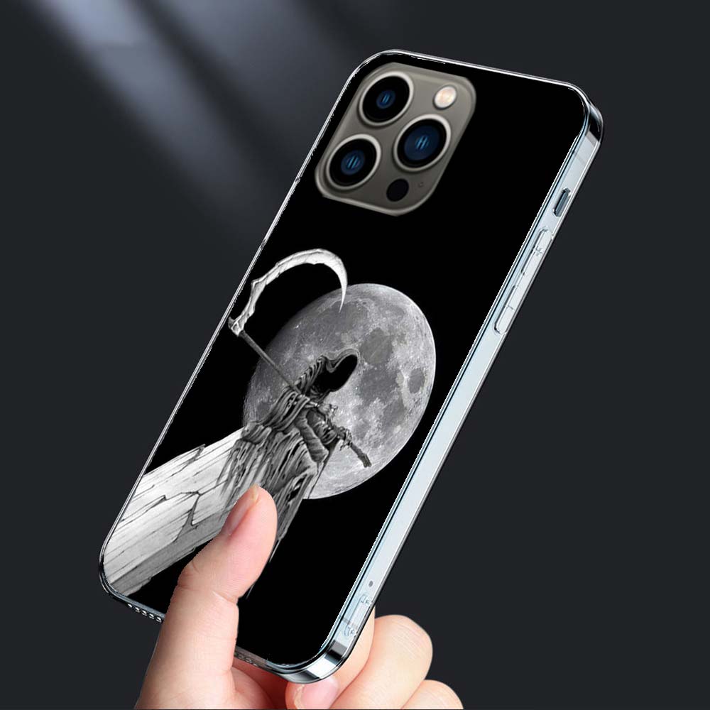 Death Grim Reaper Skull Phone Case For Iphone 16E 15 Pro 14 Plus 17E 16 17 Pro Max Air 11 12 13 Mini Shockproof Capa Cute Cov