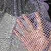 AB Rhinestone Fabric Glitter Rhinestone Mesh Fabric Stretch Crystal Glass Trim Mesh For Sewing Bag Shoes Dress Garment Decor