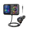 Draadloze FM-zender 2,4A QC3.0 Dubbele USB Snellader Handsfree Bellen Auto AUX Adapter MP3 Muziekspeler met Groot Kleurenscherm