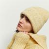 LIE MEQUE Soft Wool Knit Beanie - Yellow