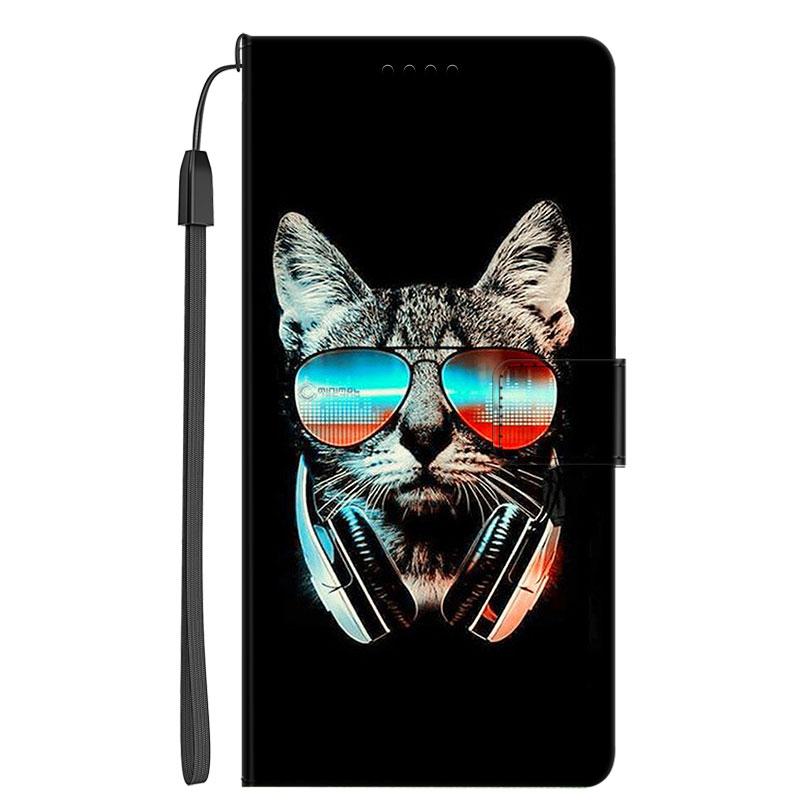 Leather Flip Case For Samsung Galaxy A37 A57 5G Phone Full Cover Wallet Book Funda Bag For Samsung A57 SamsungA57 Cat Wolf funda